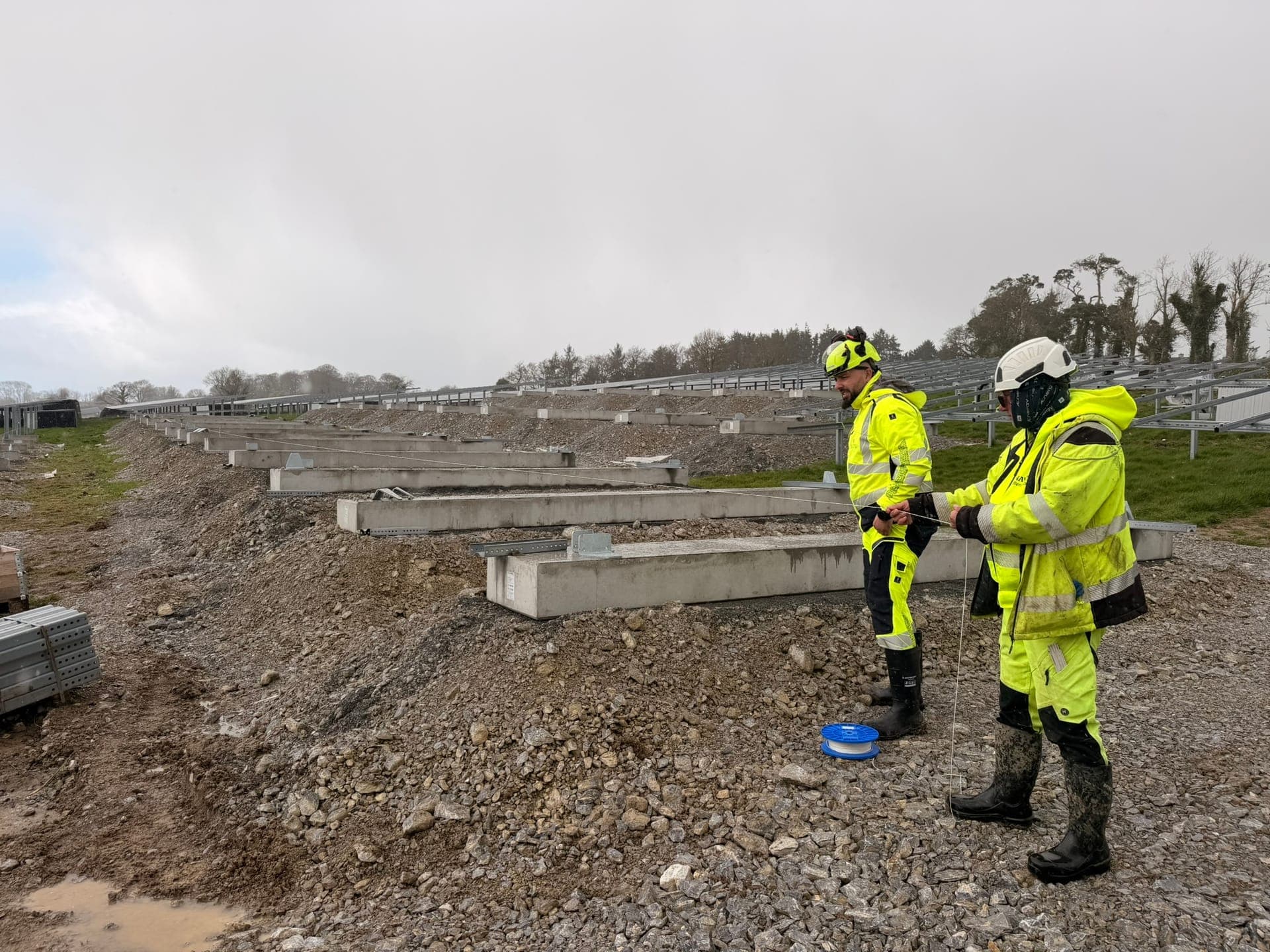 Solar park concrete foundation works